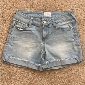 Celebrity Pink light wash jean shorts
